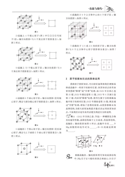 晶胞沿x轴在平面的投影图怎么看(9)