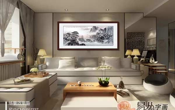 西墙沙发背景墙挂什么画对家里风水好知乎(1)
