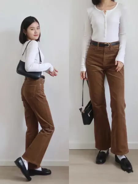 浅咖色裤子配什么颜色上衣好看女(6)