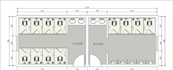 公共卫生间设计平面图怎么画图(13)