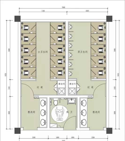 公共卫生间设计平面图怎么画图(19)