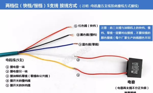 油烟机电机六抽头变速电机如何接线操作(5)