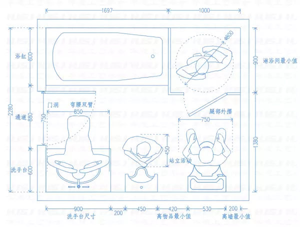 卫生间设计图纸及尺寸(9)