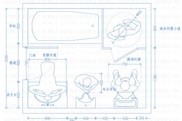 卫生间设计图纸及尺寸.