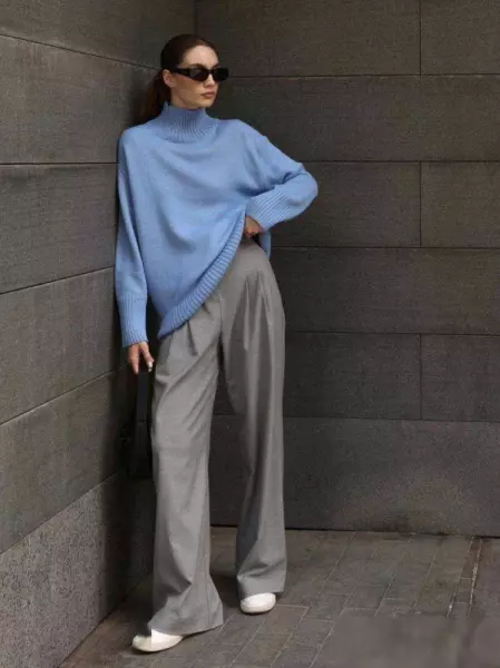 天蓝色配什么颜色好看洋气高级女(3)