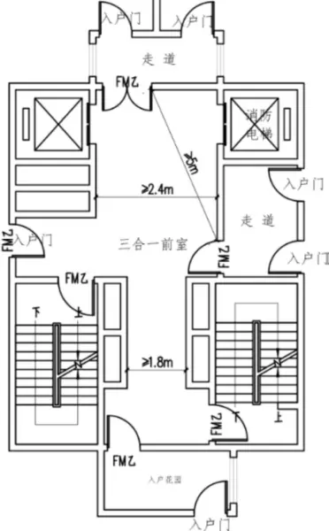 三合一前室首层可以共用前室并设一个门吗(13)