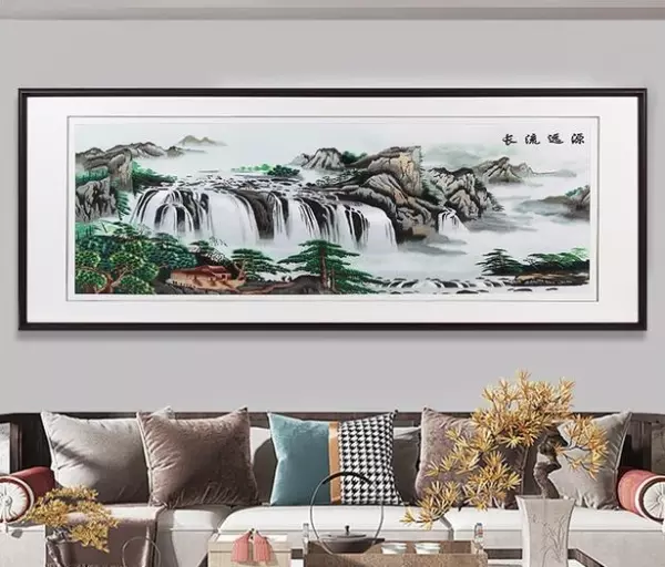 客厅西墙沙发背景墙挂什么画好(3)