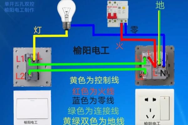 带开关的五孔插座怎么接线详图.