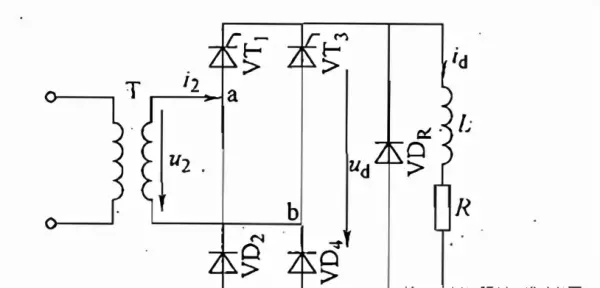 续流二极管在单相桥式半控整流电路中的作用(2)