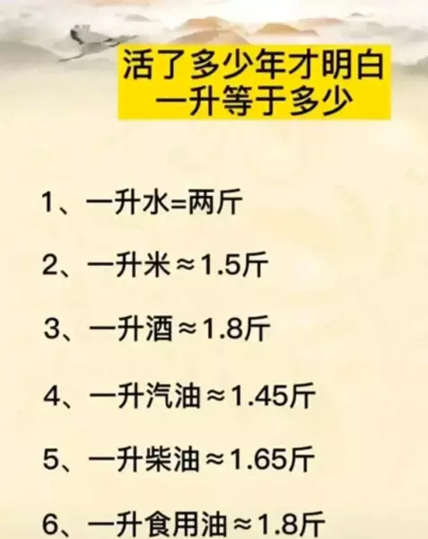 一升等于几斤的换算公式(1)
