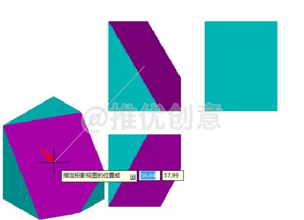 cad如何通过三视图画出立体图(50)
