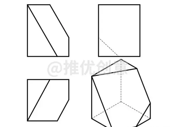 cad如何通过三视图画出立体图(52)