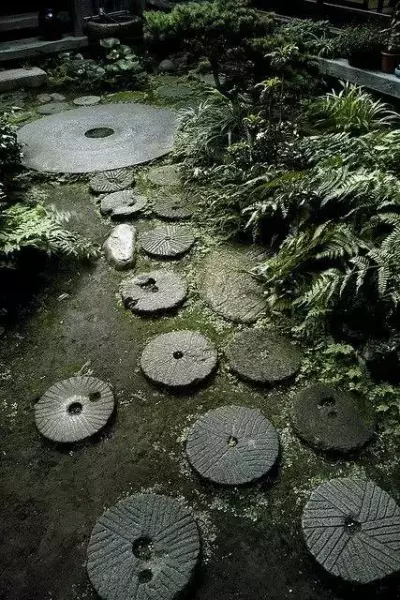 步石和汀步在园林道路设计中很常用,两者的区别在于(6)